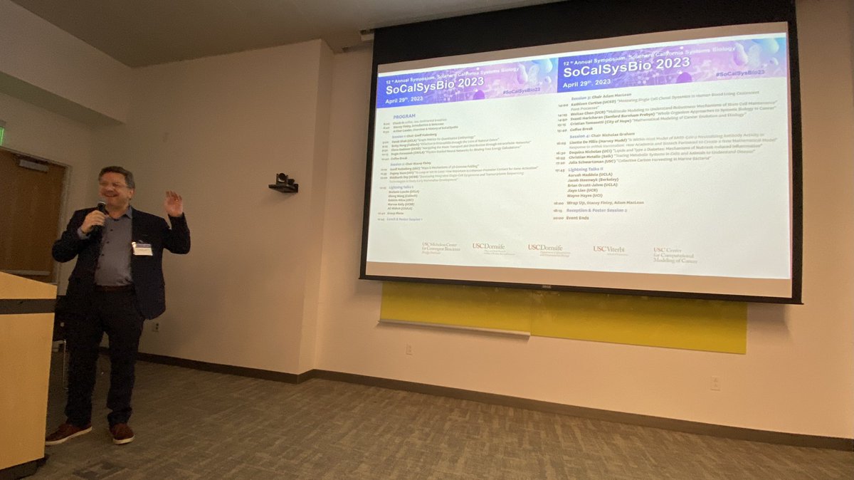And we're off! 

"Systems biology in Southern California: this is where people come to define their own realities."

- Arthur Lander 

 #socalsysbio23