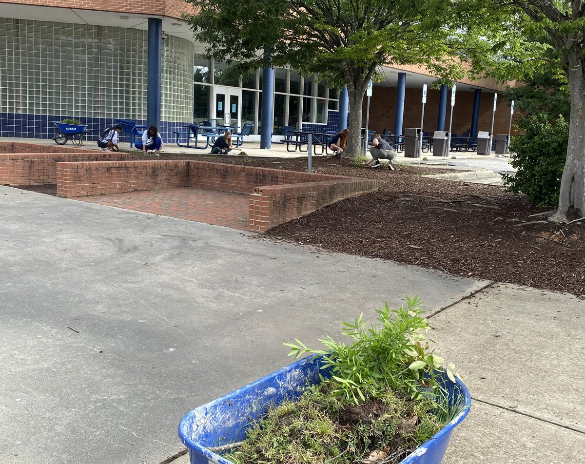 PrincipalBrian's tweet photo. We had a lot of helping hands this morning @millbrookmagnet for the 2nd annual Dana King Day of Service. A huge TY to all of our volunteers and to our amazing Ag Dpmt for organizing materials, etc. I even ran into our new, 2023-24 Millbrook Executive Board President, Elise! https://t.co/LyMX1lzdNy
