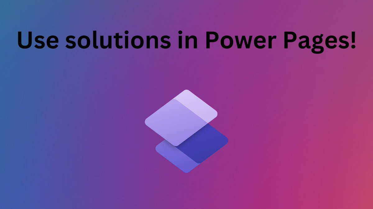 Walkthrough of moving #PowerPages configuration using solutions.
📝 Blog post: buff.ly/42auvHa 
📺 Video: buff.ly/44hlE8r 
📄 Docs: buff.ly/3ndomLg 
#Dataverse #PowerPlatform #ALM #PowerApps
