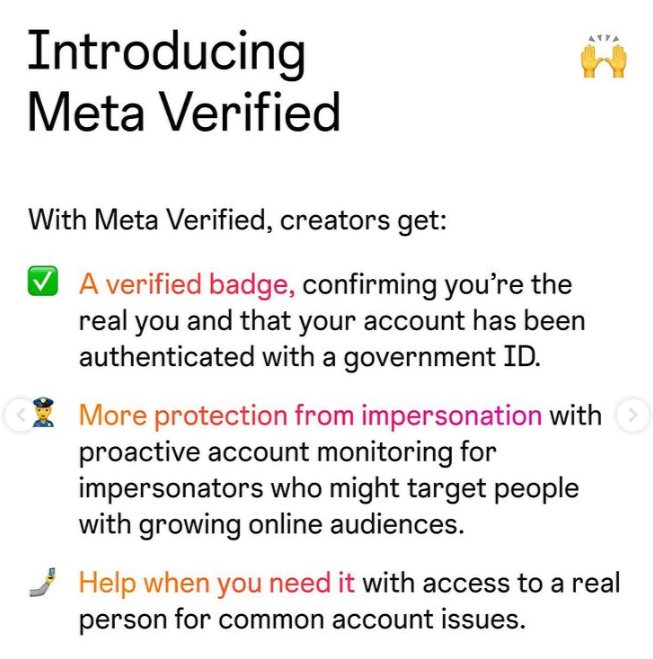 ravdotai's tweet photo. Everything You Need to Know About @MetaAI  Verified
@facebook Read More: https://t.co/E91BRATYGn
Meta Verified is a subscription bundle on Instagram or Facebook that includes a verified badge that authenticates your account with government ID https://t.co/KQT50nZQCM