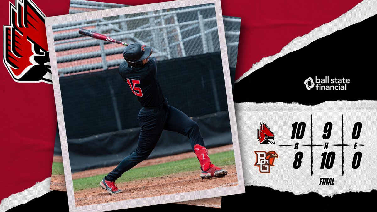 BallStateBB's tweet photo. CARDS FLY HIGH!! 

Ball State takes game one of the day against Bowling Green. @ryanpeltier_12 leaves the yard and drives in 4, while @jconant0705 adds 4 RBIs.

#ChirpChirp x #WeFly https://t.co/2oNNVL1OmH