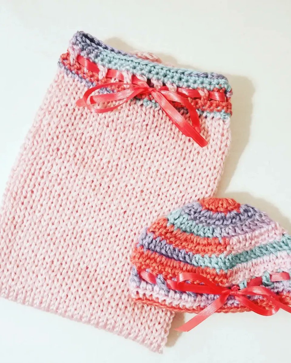 Made_by_Mich_20's tweet photo. Sweet baby girl in her #newbornset sleep sack and hat. Sets are ready for #newbornphotos, #babyshower gifts, and #goinghomeoutfit! Many colors available. 20USD delivered, 25USD shipped to the US. Comment or DM me to order. #crochet #crocheting #knit #handmadebyme #handmadegifts https://t.co/788VVljrhQ