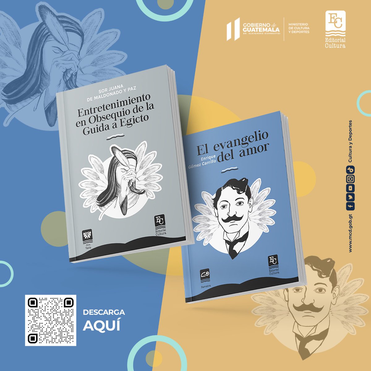 EditCultura's tweet photo. Editorial Cultura celebra el #DiaInternacionalDelLibro poniendo a tu disposición dos obras emblemáticas de la literatura guatemalteca. Descarga los textos aquí: https://t.co/WB8Nhdq0ji 

#CulturaGUATE https://t.co/AU357w9jbc