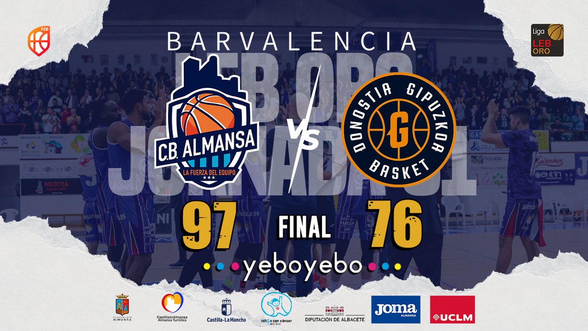 🏀 | ¡GIGANTES! El CB Almansa con <a href="/AFANION_/">AFANION</a> se acerca cada vez más a la salvación con una espectacular victoria ante <a href="/gipuzkoabasket/">Inveready Gipuzkoa Basket</a>.

¡Gracias por el ambientazo, #MareaAzul! Esta va por vosotros 🌊💙

#JuntosSomosMásFuertes #LaFuerzaDelEquipo