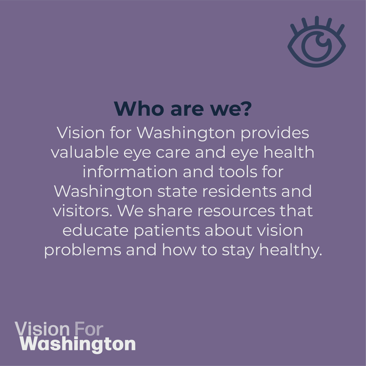 VisionforWA's tweet photo. Vision for Washington provides valuable eye care and eye health information and tools for Washington state residents and visitors. We share resources that educate patients about vision problems and how to stay healthy. https://t.co/QtZ7PAEdGo #EyeHealth #VisionResources https://t.co/3OnWwRZtz5