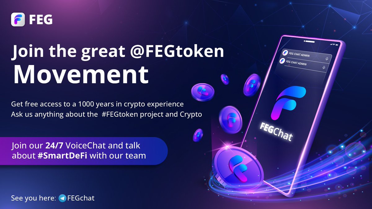 FEG (Feed Every Gorilla) (@fegtoken) on Twitter photo ❤️Join the <a href="/FEGtoken/">FEG (Feed Every Gorilla)</a> Movement Today 🦍
Get free access to the teams expertise, we all learn from each other 🤝
👉🏻👉🏽 Join our 24/7 VoiceChat to ask us anything about the #FEGtoken project and the Crypto Space as a whole ℹ️
👀 See you here 👉🏼 t.me/FEGchat
💪🏽❤️🦍 ❤️Join the <a href="/FEGtoken/">FEG (Feed Every Gorilla)</a> Movement Today 🦍
Get free access to the teams expertise, we all learn from each other 🤝
👉🏻👉🏽 Join our 24/7 VoiceChat to ask us anything about the #FEGtoken project and the Crypto Space as a whole ℹ️
👀 See you here 👉🏼 t.me/FEGchat
💪🏽❤️🦍