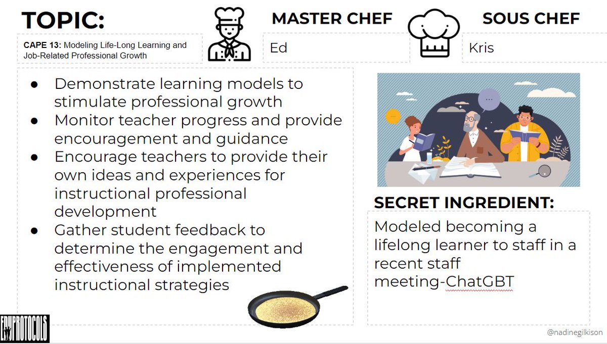 😍ENGAGED adult learners & aspiring administrators on a SATURDAY during the last day of EDA 635 Professional Development & Ethical Leadership class.  We @eduprotocols the CAPEs with 👨‍🍳Iron Chef! #NoBoredStudent #StudentEngagement #EdTech #WeAreSCOE