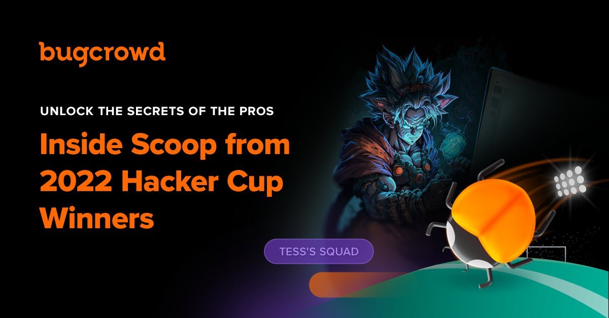Bugcrowd's tweet photo. Tess's Squad has some serious talent.
Click the link below to learn more about their experience in this year's #HackerCup ⚽️
#TeamHunt2022
https://t.co/3gEcEHm6RW https://t.co/IumQ1XHubP