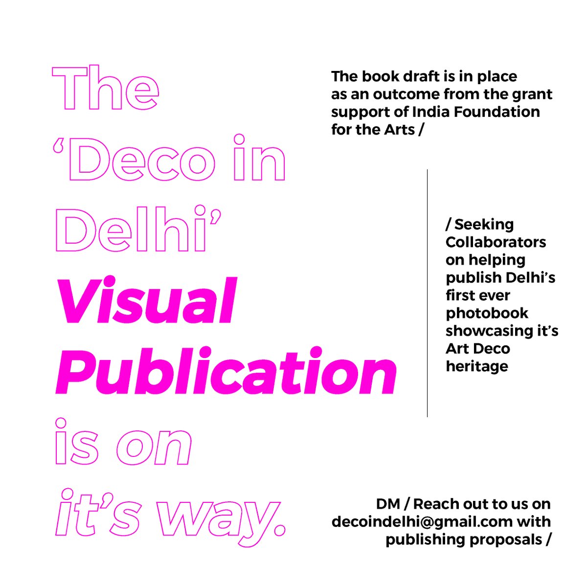 Seeking support and ideas to realise Delhi's first ever #photobook showcasing it's valuable #artdeco #heritage, write to us if you can help bringing this important project milestone to reality. The book draft has been completed as part of the #artsresearch #grant from @IndiaIFA