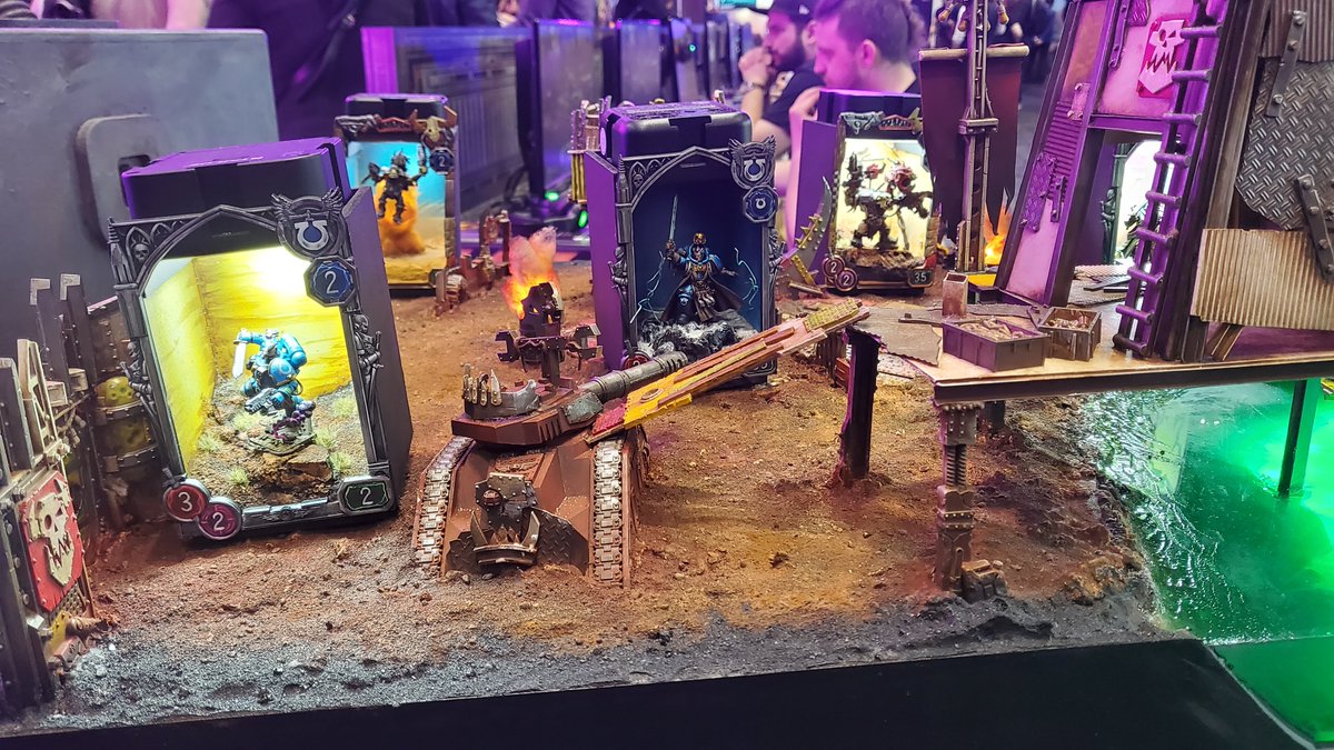 warpforge40k's tweet photo. WAAAGH! The second part of Squidmar's diorama video is out, with more dakka than ever! Take a look at their awesome rendition of #warpforge40k Ork battleground:
https://t.co/mdjedzIXkE
Check it out at Warpforge's #WarhammerFest stand!
#wh40k #40k #WarpforgeFest #LegionsFest https://t.co/dRj3b84kDN