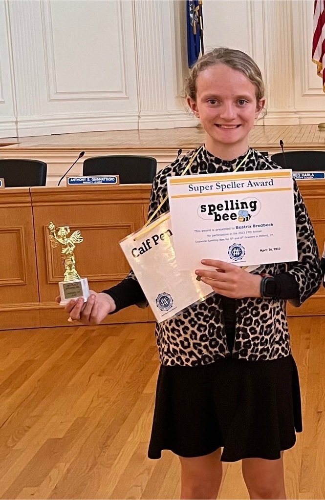 MrsWhitCPM's tweet photo. Congratulation to Calf Pen's Trixie Bredbeck for placing third in the Junior Women's Club Milford city wide spelling bee!  We are Calf Pen proud!! https://t.co/iU9miv8HcN