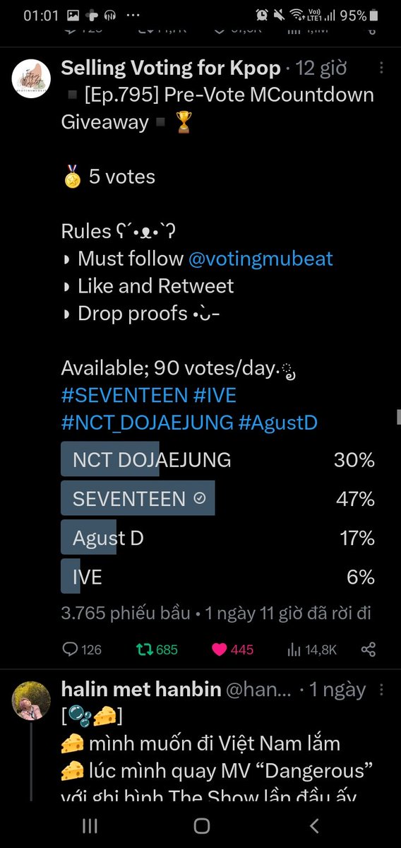 BtsBts1102's tweet photo. @votingmubeat For #SEVENTEEN https://t.co/daqUYaFAJq