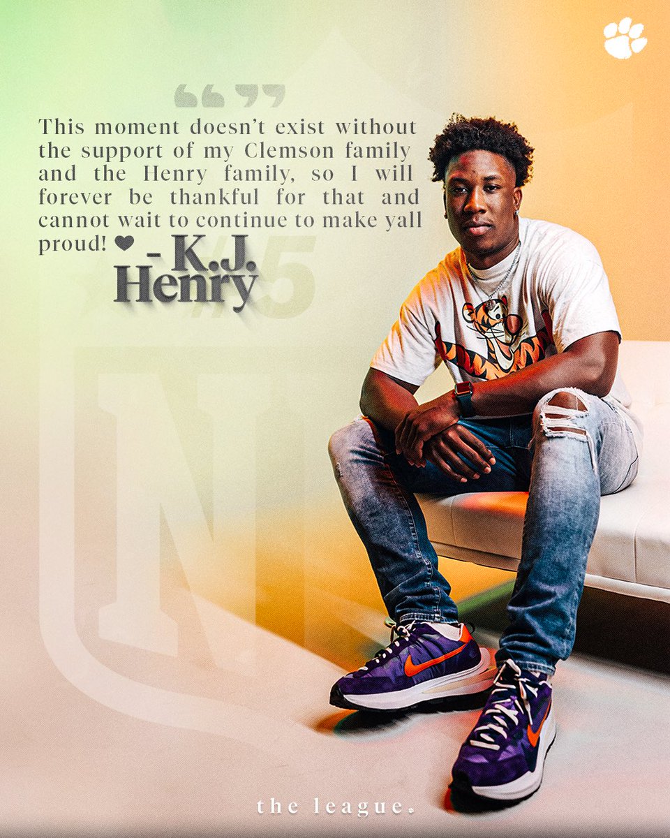 ClemsonFB's tweet photo. Washington, meet K.J. 🐅

@thekjhenry x @Commanders https://t.co/iL1YXSulpw
