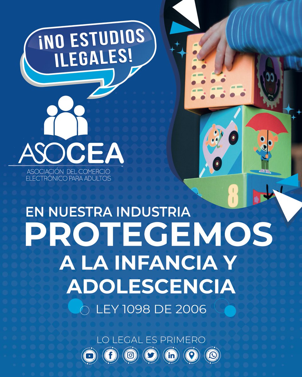 Asoceacol's tweet photo. Nuestra industria, de la mano de empresarios que en conjunto trabajamos para que se acaben sitios clandestinos que incumplan con la ley.
🚫 No menores de edad en el entretenimiento para adultos
#diadelniño #infancia #adolescentes #protección #industriawebcam #asocea #fencea https://t.co/80cR6xUoV5