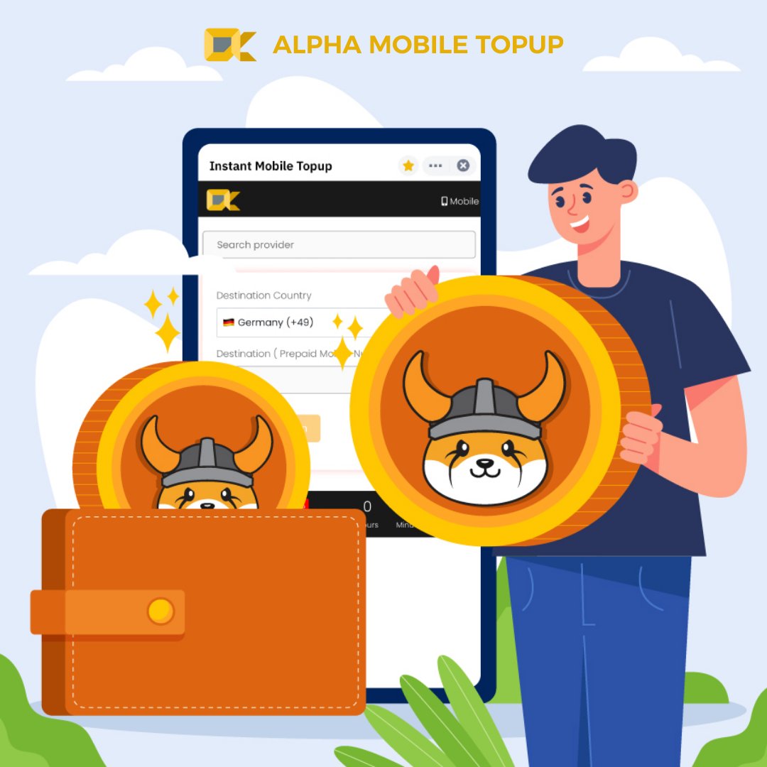 AlphaTopup's tweet photo. Get ready for the ultimate payment experience with $FLOKI on AlphaTopup! Say goodbye to scratch cards and hello to convenience, safety, and cost savings. Recharge your phone with #FLOKI today!
#AlphaTopup #Cryptocurrency https://t.co/NRxiFdvbG9