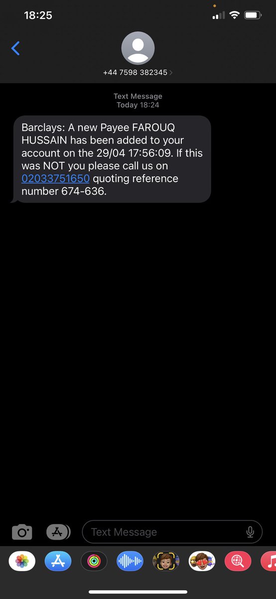 sallyakasmash's tweet photo. @BarclaysUKHelp I’m guessing this isn’t you? #scam #scammers https://t.co/5ndhGeX7qk