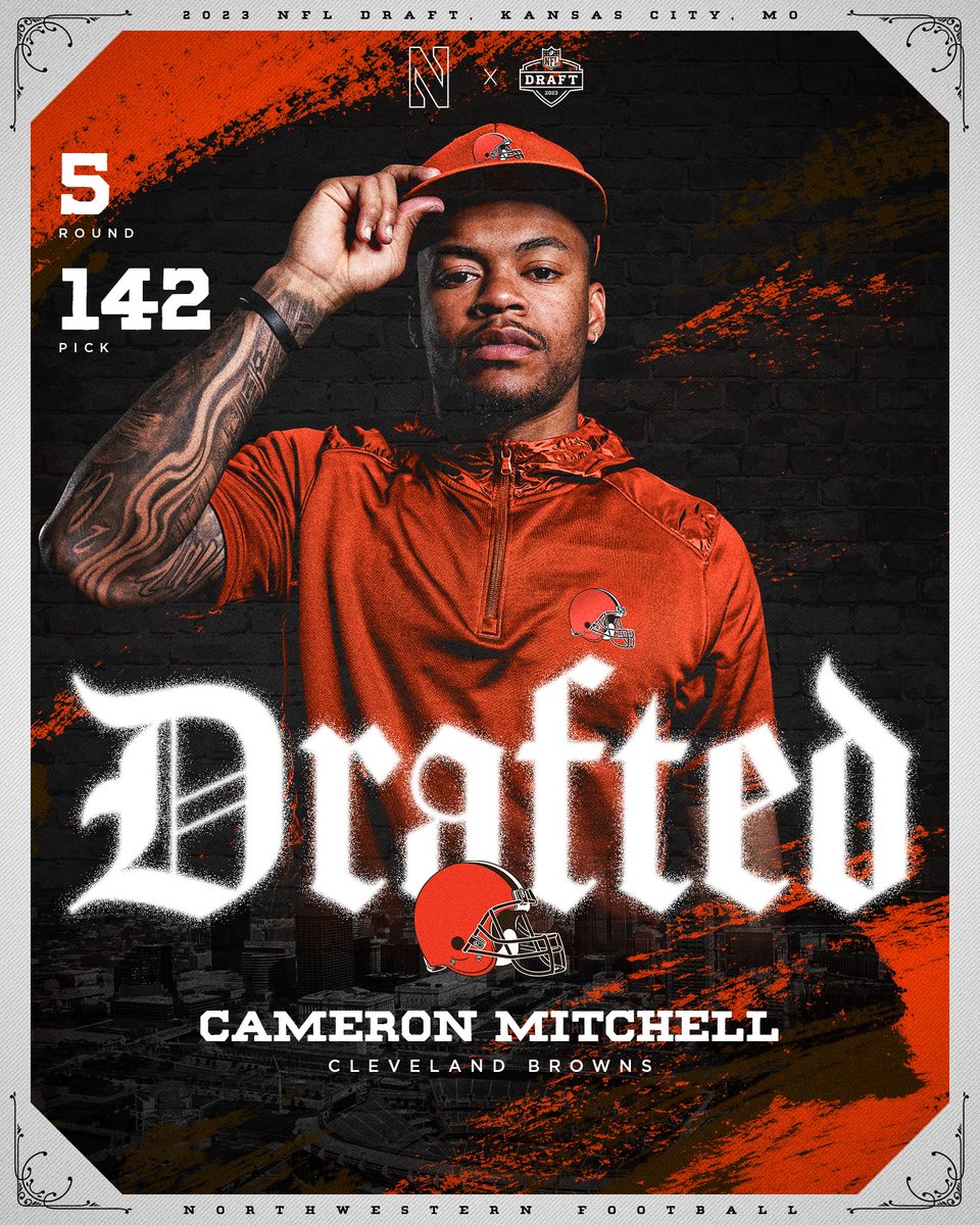 With the 142nd pick in the 2023 #NFLDraft the <a href="/Browns/">Cleveland Browns</a> select…

CAM MITCHELL
<a href="/_cam4president/">Cam</a>

#ProCats | #DawgPound