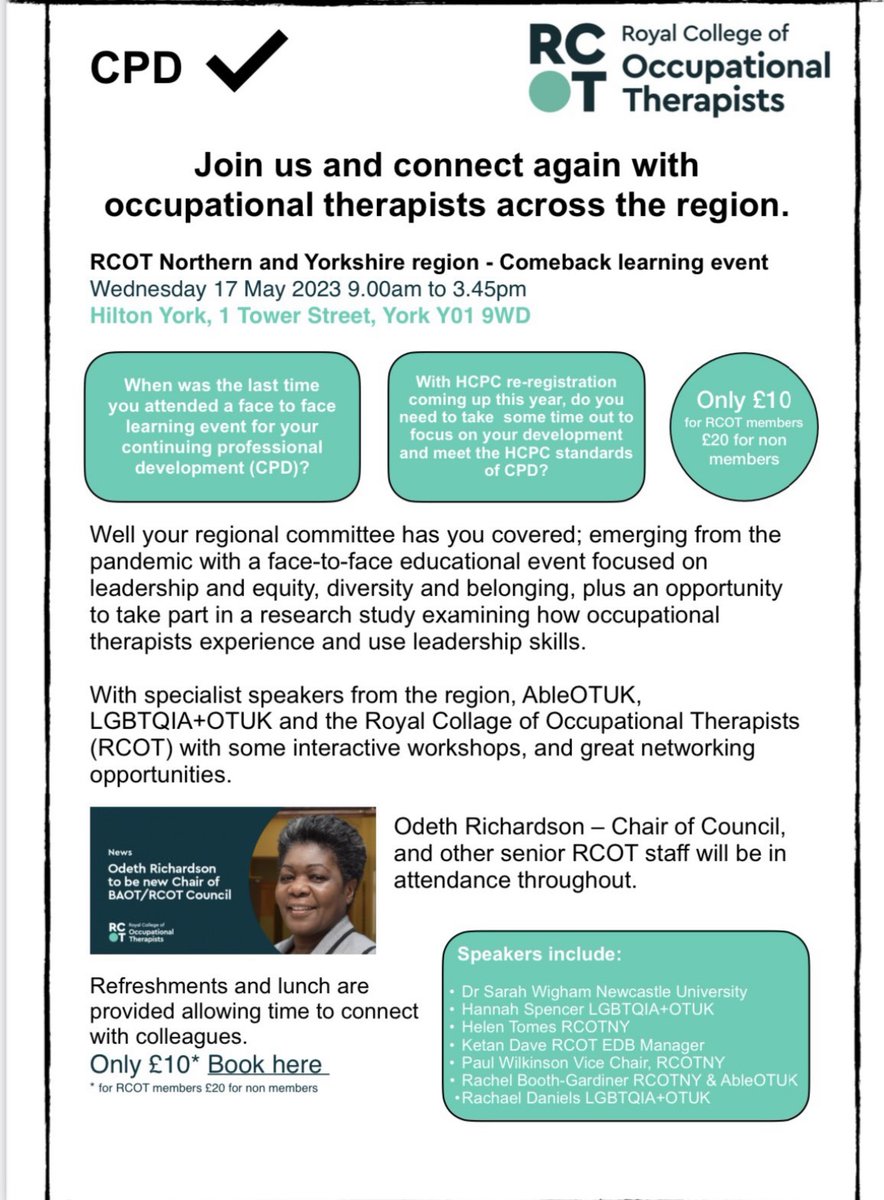 RCOTNYRegion's tweet photo. 16 days to go until our comeback learning event in York! Have you got a ticket? @theRCOT

https://t.co/89LFY1wmV4 https://t.co/vugLtPIRHj