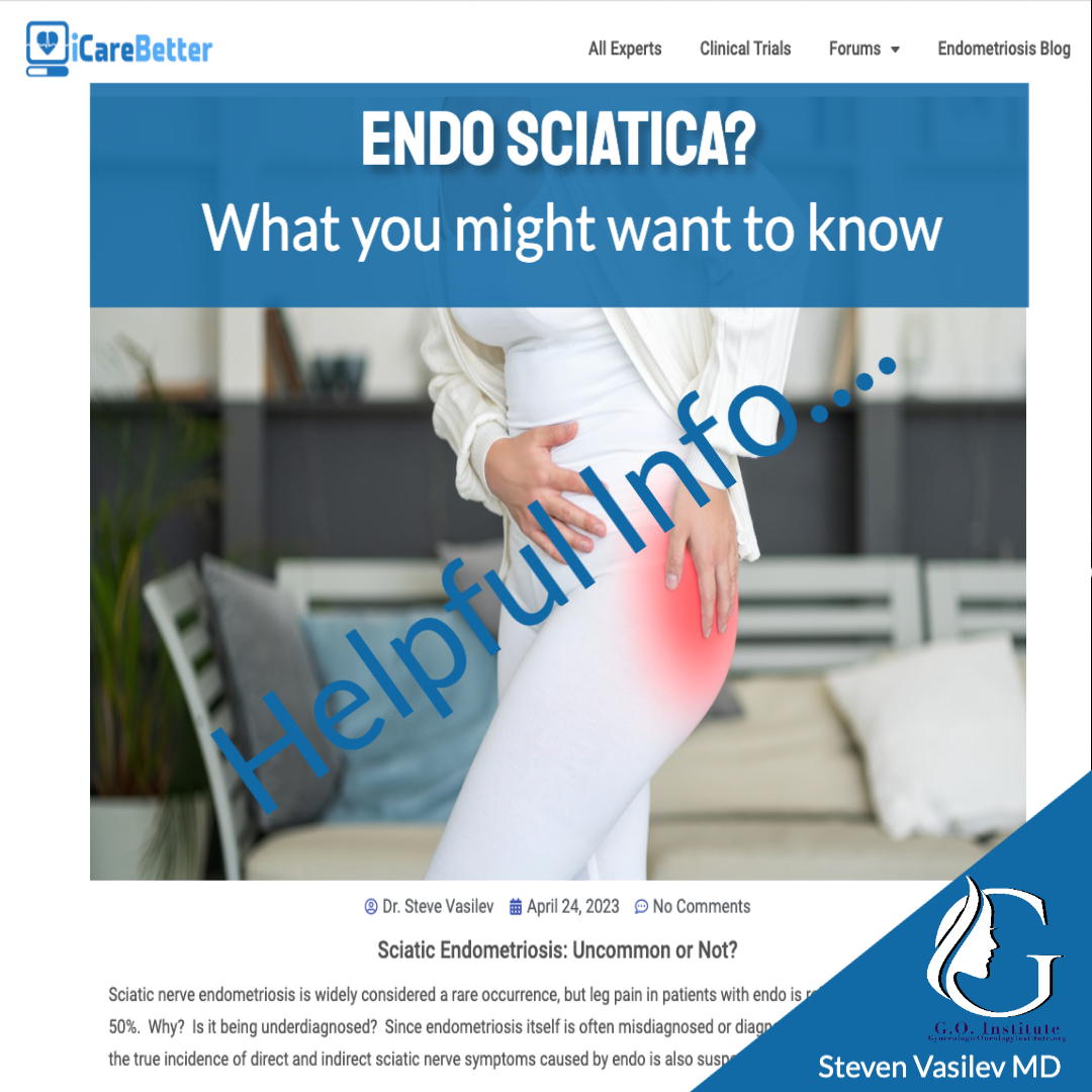 StevenVasilevMD's tweet photo. Sciatica can be due to Endometriosis!  Is it rare?  Maybe not so much.  From lower back pain to leg pain.  Check this out. https://t.co/CTlqh27msw https://t.co/v0qeHElmbC