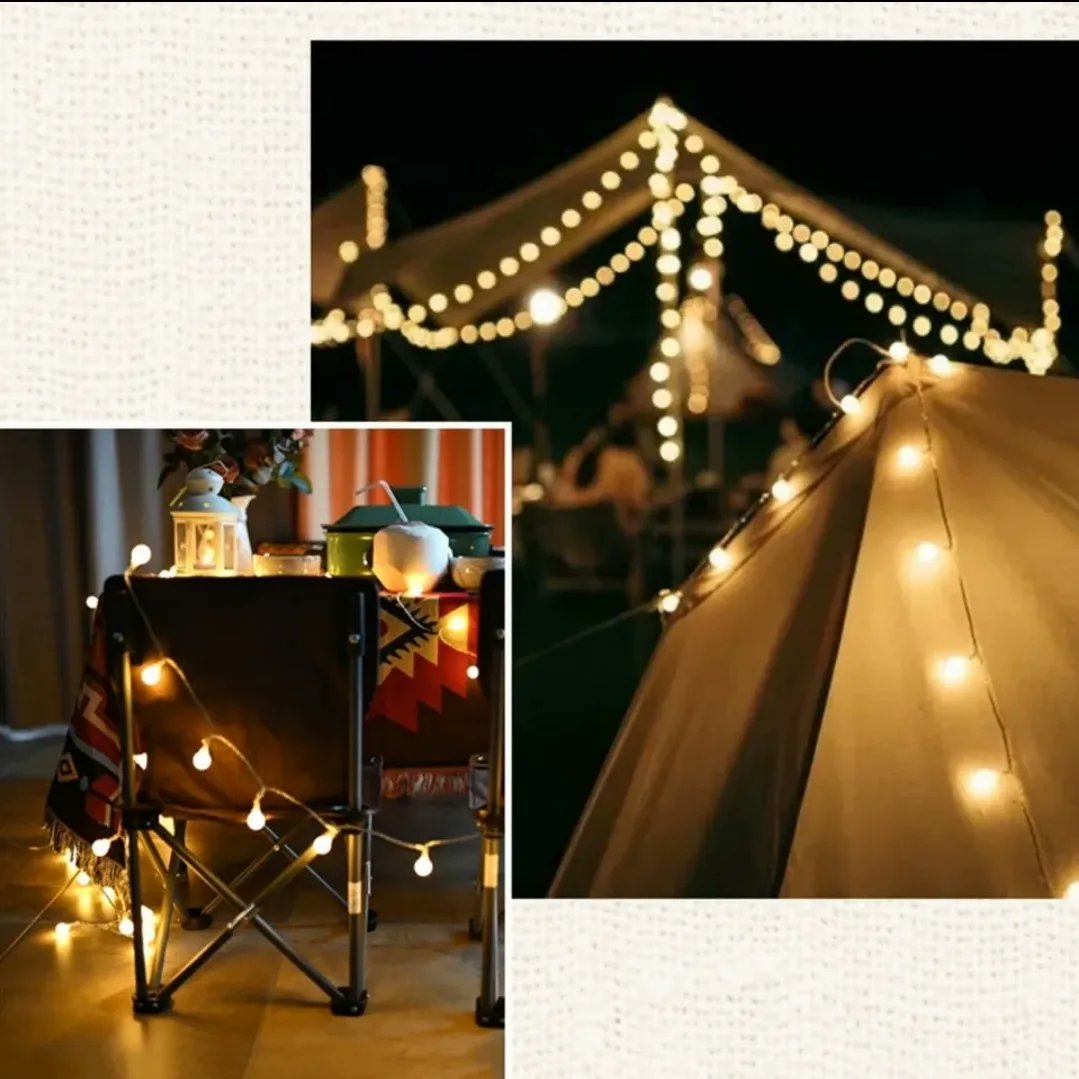 Are you the one who goes for 100% conviviality at the campsite? And do you like to provide that little extra atmosphere?

Then don't hesitate, with this 10M long line with lighted balls you are guaranteed to make it cozy

Greetings Team campinggoals

Campinggoals.com
