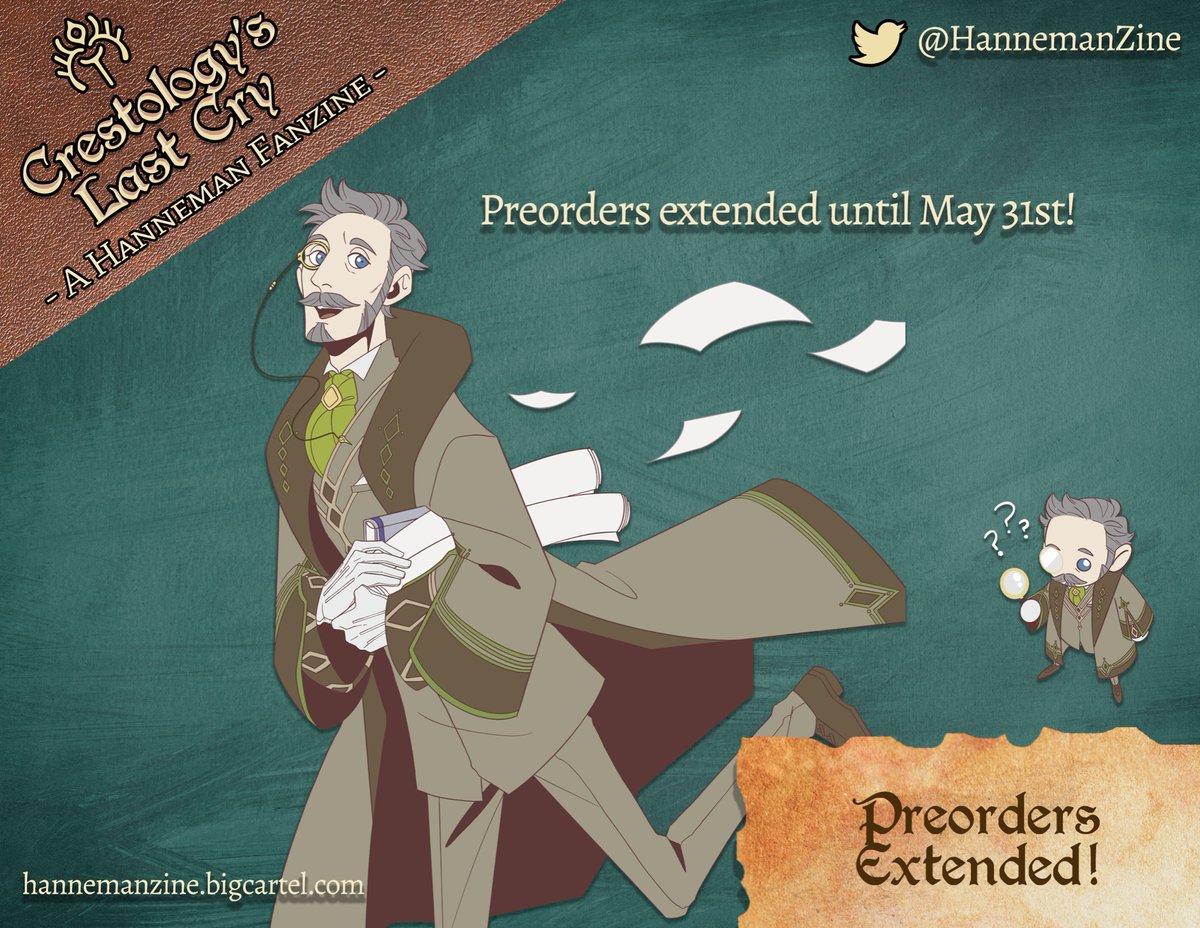 Preorders have been extended for Crestology’s Last Cry! Get your copy now until May 31st! 

hannemanzine.bigcartel.com
