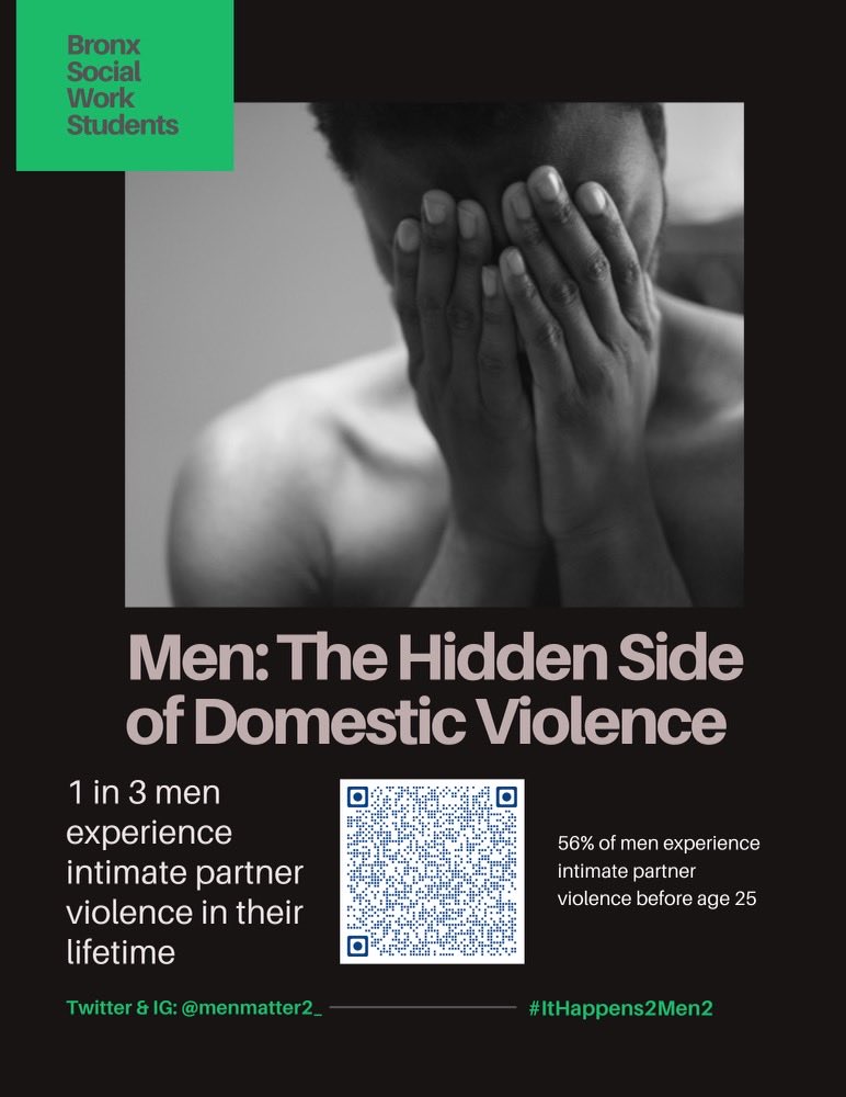 ⁦@nycendgbv⁩ ⁦@NYCMayor⁩ ⁦We ask for your help in spreading awareness & offering support to this population 🙏🏾

#ItHappens2Men2 #SocialWorkStudents #EndGenderBasedViolence