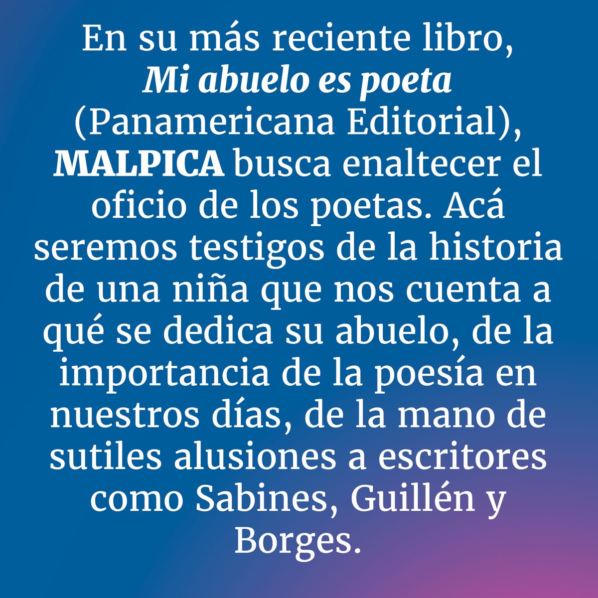librosyletras's tweet photo. #Entrevista
Toño Malpica @T_Malpica, el autor mexicano que busca enaltecer el oficio de los poetas
Por: Camila Melo @unatalmeloparra
Entrevista completa en: https://t.co/qdpmgRmkQ0
#literatura #escritores #tonomalpica #camilameloparra #librosyletras #miabueloespoeta https://t.co/WRRisa8sBR
