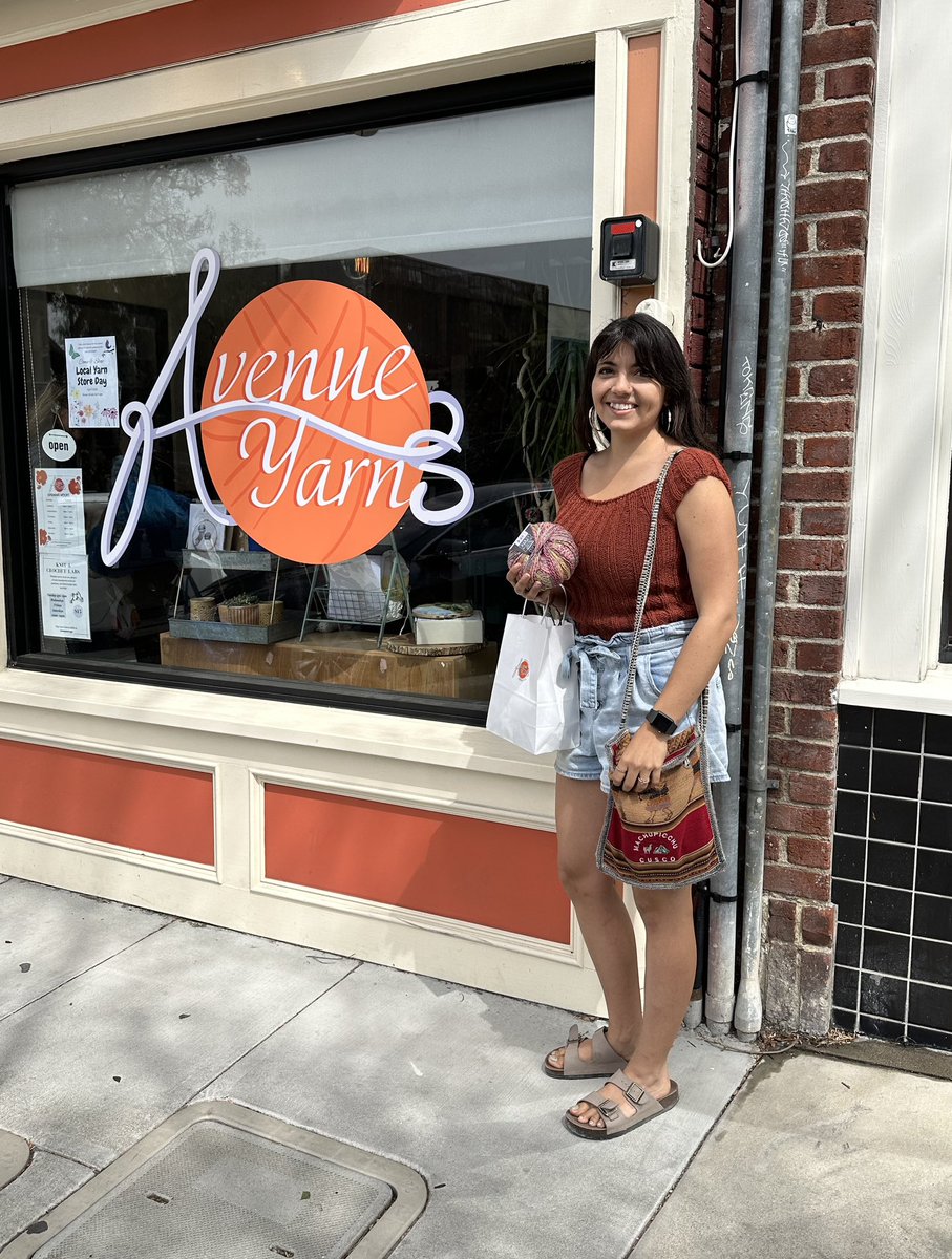 nhanson_reports's tweet photo. wearing my newest to one of the local yarn shops ☺️ This is another reminder to spend any crafts money at your local yarn store for #localyarnstoreday (not Michael’s or yuck Lobby👀) or every day! https://t.co/gnUd2pSjf5