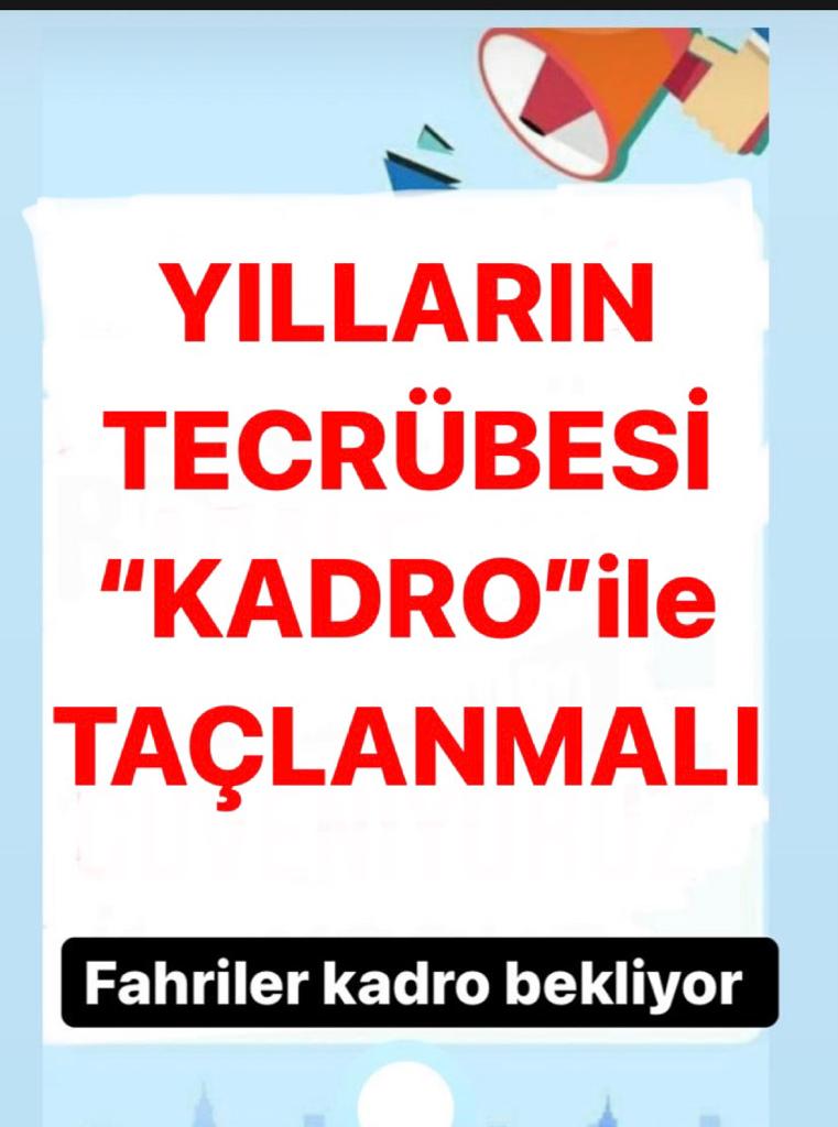 YILLARCA KADROLU HOCA İLE YAN YANA AYNI GÖREVİ YAPIP  ONUN ALDIĞI MAAŞIN 3 te 1 ile GÖREV YAPTIK YAPIYORUZ ADALETİN BU MU DİYANET   

FAHRİ ÖĞRETİCİYE KADRO 
Diyanet
HÜDA-PAR 

<a href="/RTErdogan/">Recep Tayyip Erdoğan</a>  <a href="/Mustafa_Destici/">Mustafa Destici</a> <a href="/BY/">Binali Yıldırım</a>  <a href="/AvSerkanRamanli/">Serkan Ramanlı</a> <a href="/NumanKurtulmus/">Numan Kurtulmuş</a> <a href="/TarkanZengin/">Tarkan Zengin</a>
<a href="/DIBAliErbas/">Prof. Dr. Ali Erbaş</a>