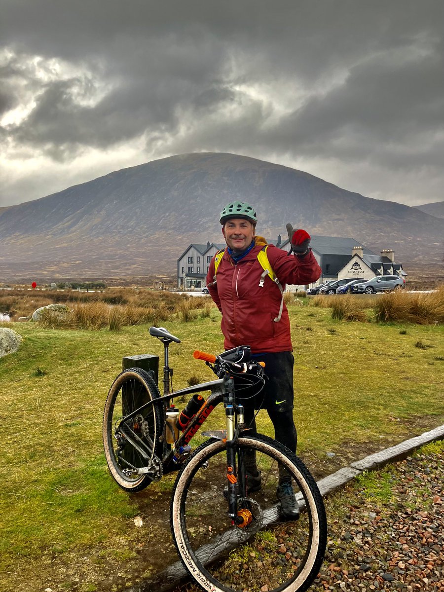 AlexMacD19's tweet photo. ⁦@official_whw⁩ on Thursday my mate John Beattie cycled the WHW in a day 13.5 hours 👍🏻 I joined the cycle between Tyndrum-Kingshouse, probably more a hindrance than a help 😂 https://t.co/D092HjBMGs