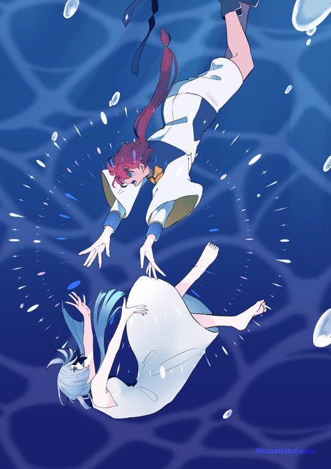 「blue hair underwater」 illustration images(Latest)｜4pages