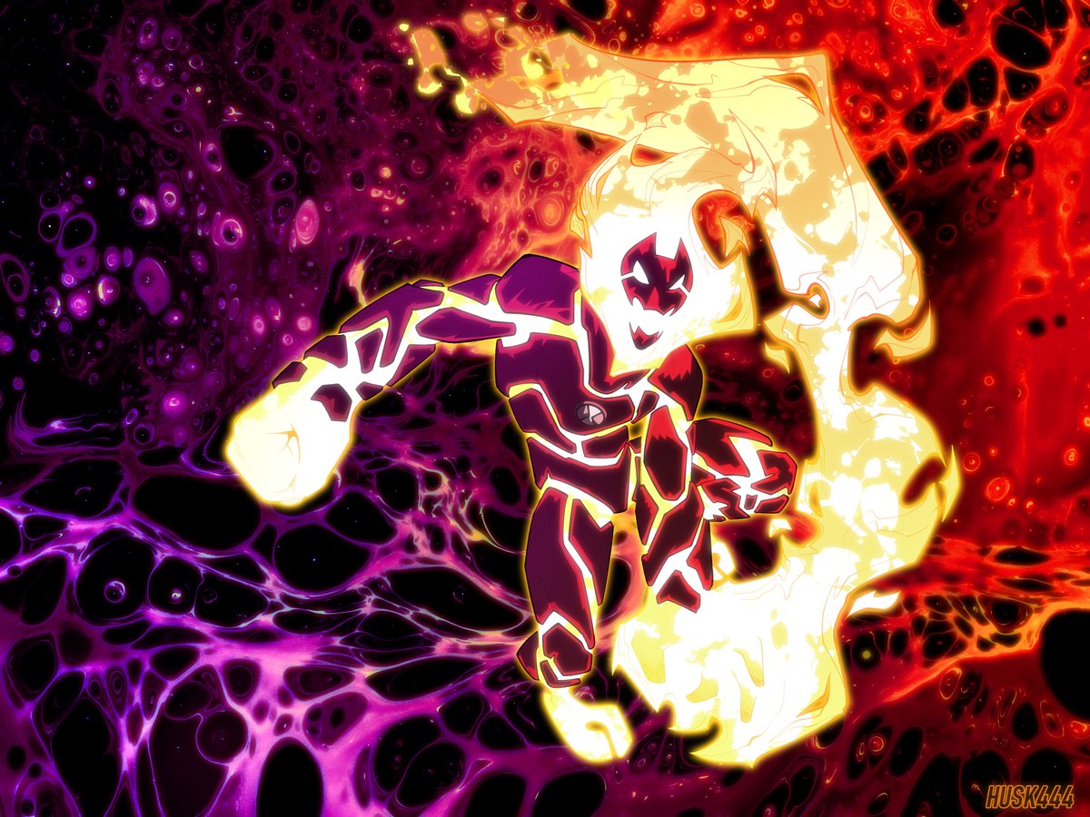 I'm really happy to see y'all enjoying the Ben 10 Art so much, so I finished this next one early and I'm posting it now!!! ENJOY HEATBLAST!!!!!!