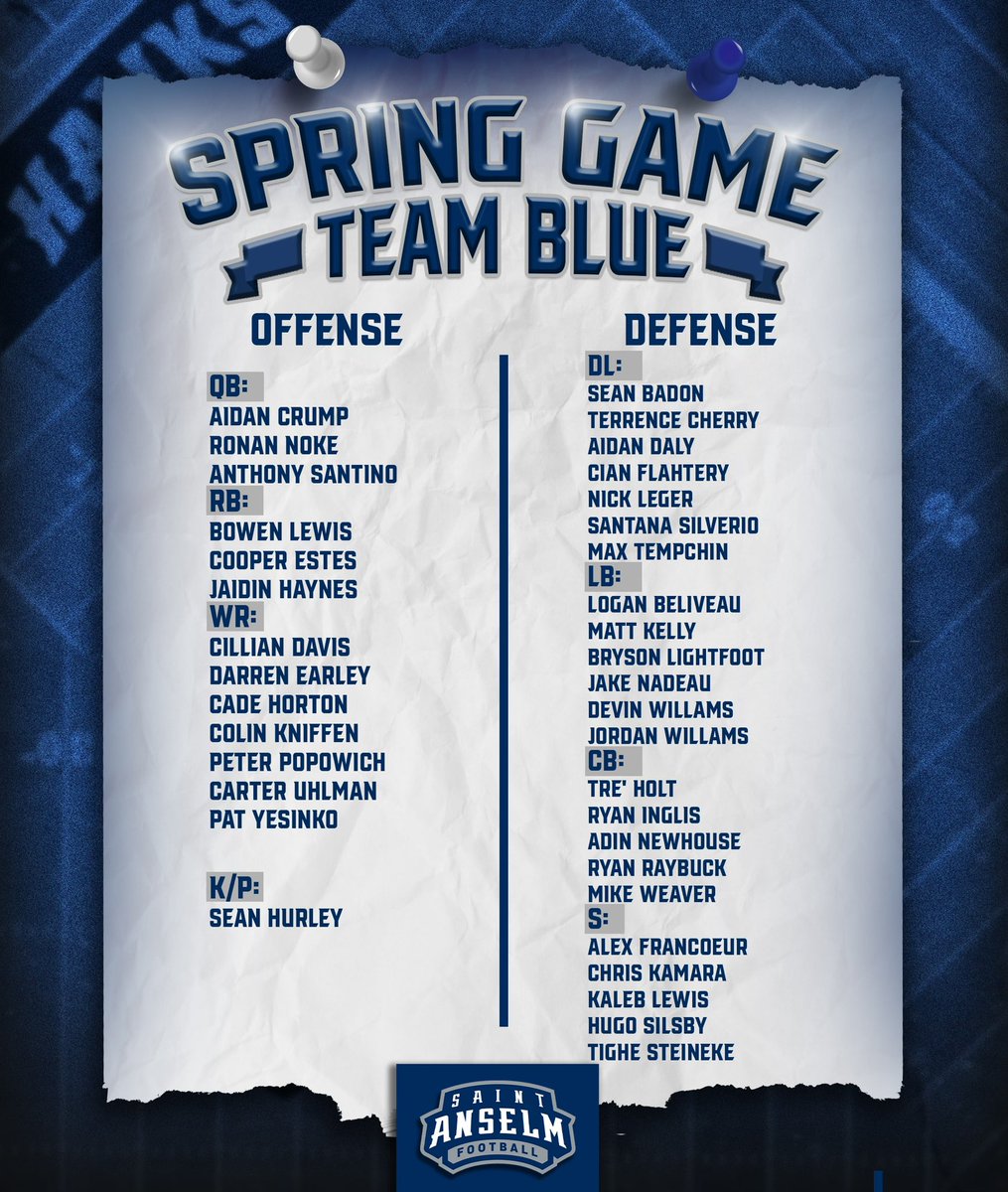 Who you got??
•
Team Blue will face off against Team White in the annual spring game at 5:45 this Sunday at Grappone Stadium! #BCM