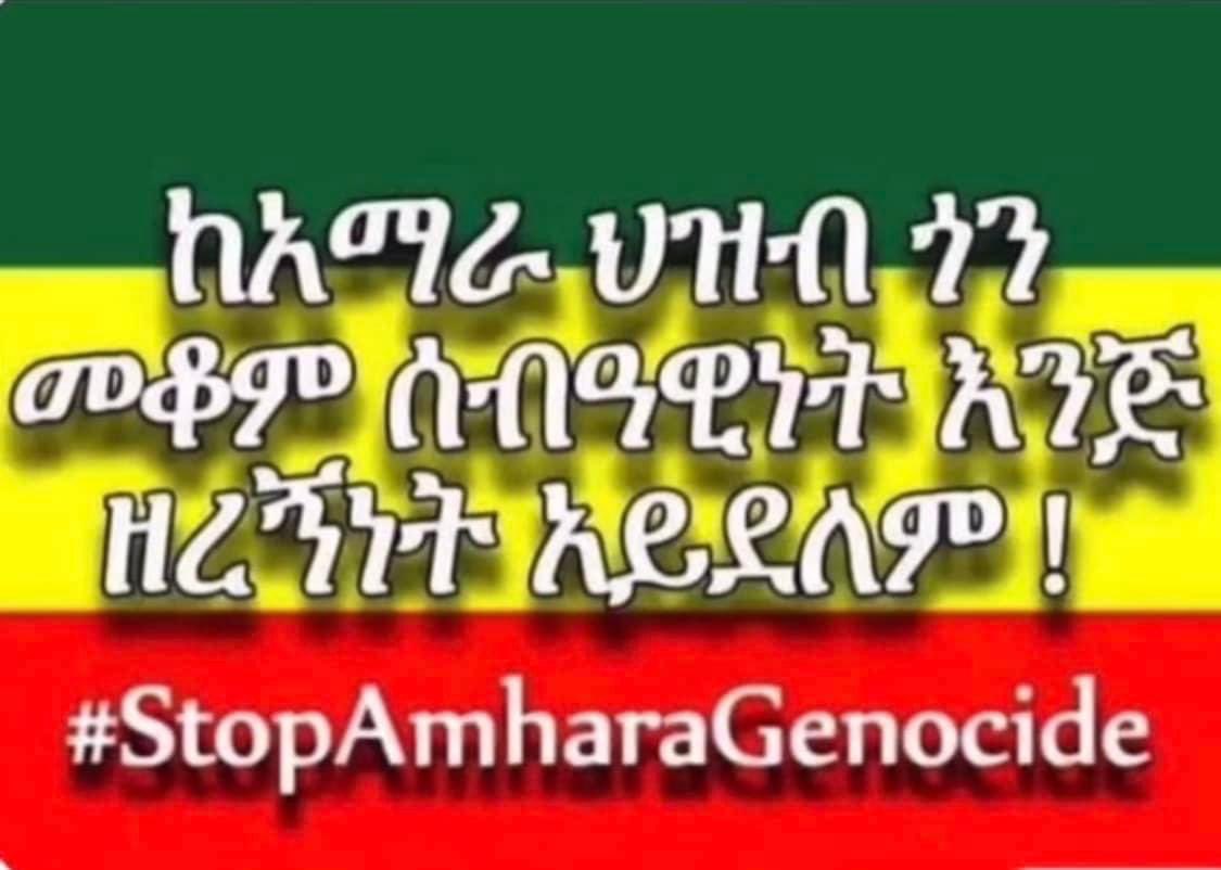 HandmaidOfGamo's tweet photo. ጭንቅ ውስጥ ያለውን የአማራ ��ዝብ ጎን ለመቆም ሰው መሆንን ብቻ ነው የሚጠይቀው
ሰው እንሁን ሰው አይሙት ግፍ አይፈፀም እንበል::
ይህን አውሬ መንግስት አቁም እንበል!!
#AmharaGenocide #AmharaUnderAttack #AmharaLivesMatter in Ethiopia 
#AbiyisaGenocider 
#በቃ https://t.co/BqVVjfoNkv