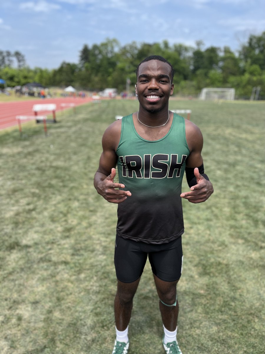 Congrats to Patrick Green II for earning High Point Athlete of the Class A-II Region 8 Championships, after claiming region titles in the long jump, triple jump, 110 hurdles, and 300 hurdles! Green advances to Sectionals! ☘️☘️