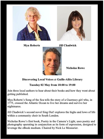 At last, the Guernsey Literary Festival is about to Launch. If you can, come and support me and my friends on Tuesday 2nd May, see below.   We'd love to see you there. If you can't make, please wish us luck.