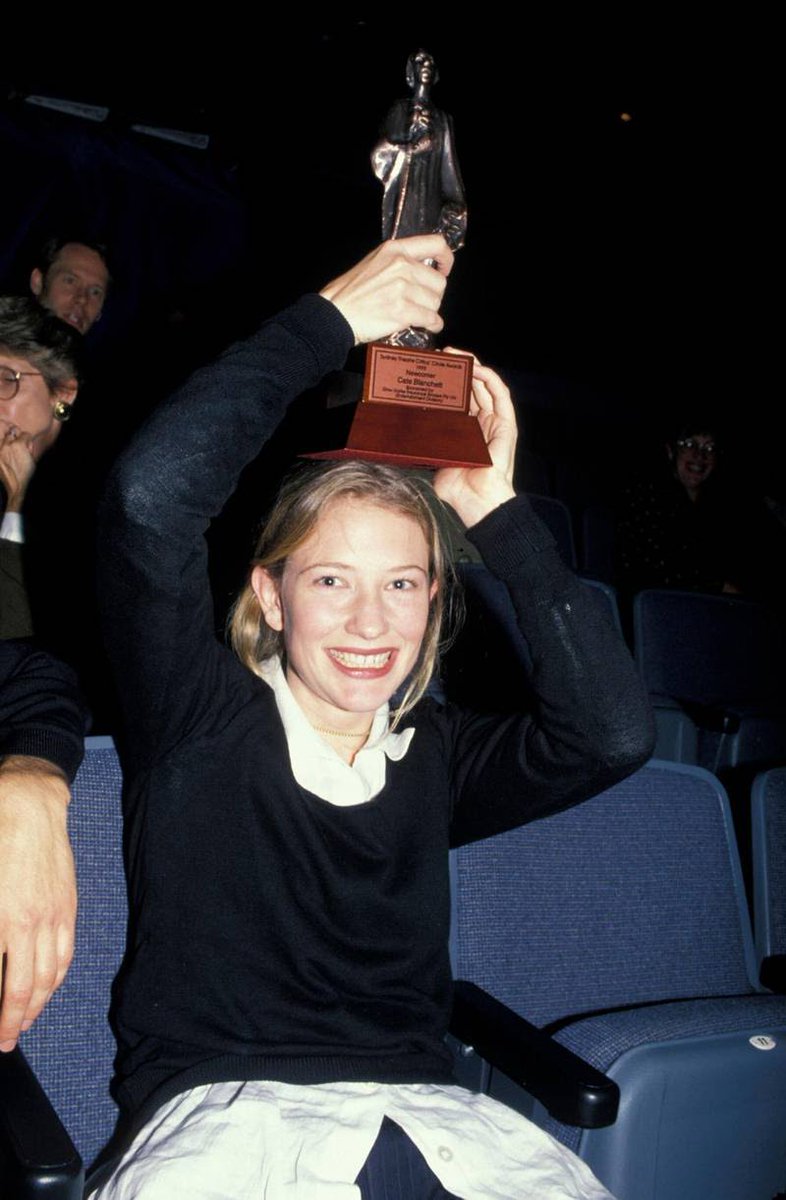 catesluvrs's tweet photo. Cate Blanchett, in a shirt and jumper, at the Sydney Theatre Critics' Awards in Sydney, Australia, in 1994. https://t.co/WSWe8cfQeV