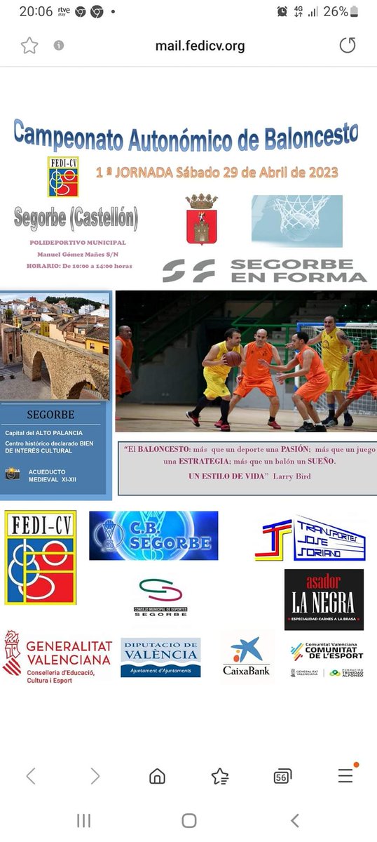 fedi_cv's tweet photo. Espectacular  Jornada Inaugural del Campeonato Autonómico 🏀 @fedi_cv 2️⃣0️⃣2️⃣3️⃣ el Pabellón Multiusos de @segorbecastello 
Con la colaboración @CbSegorbe 
@GVAculturesport 
@comunitatesport 
@dipvalencia 
@caixabank 
@FTA_CV 

#whiberica
#SOMFEDICV 
Som @c_valenciana 
@FEDDI_DI https://t.co/dcxYfj1chj
