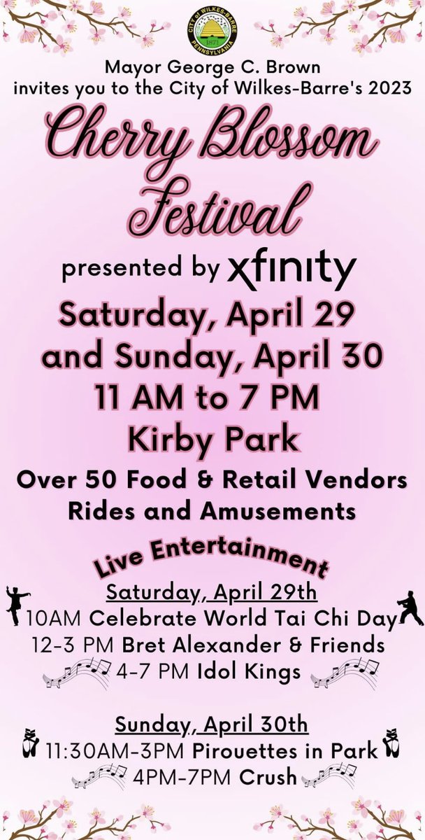 PAForJBS's tweet photo. Even if the day is a little dreary, stopping at the Cherry Blossom Festival will brighten it right up!! https://t.co/kPB5yAJgD6