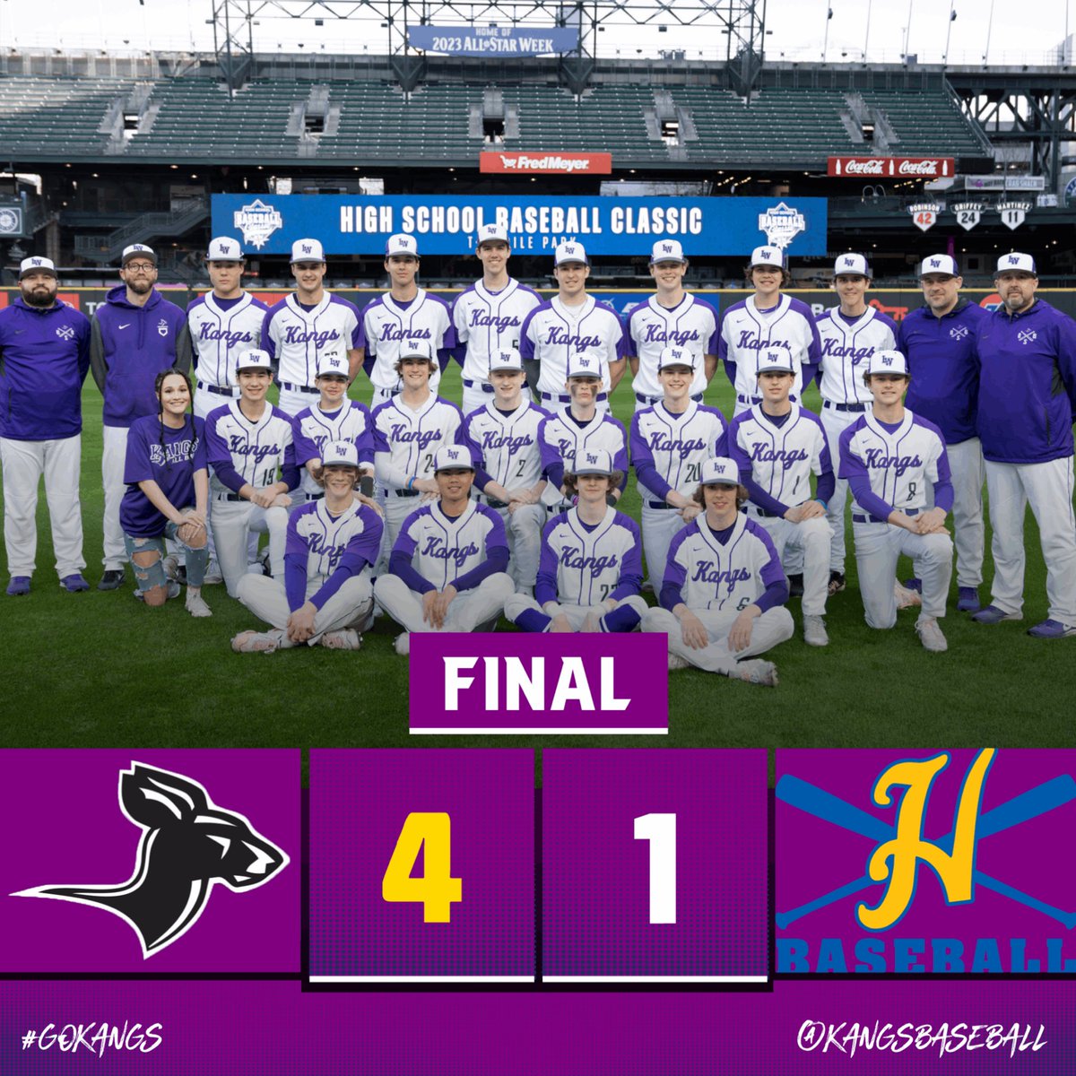 KangsBaseball's tweet photo. KINGCO 3A CO-CHAMPIONS!! For the third consecutive season, your Lake Washington Kangs are the league champions, capturing the KingCo 3A’s #1 seed with a 4-1 win on Friday night. https://t.co/NQULHERZoh