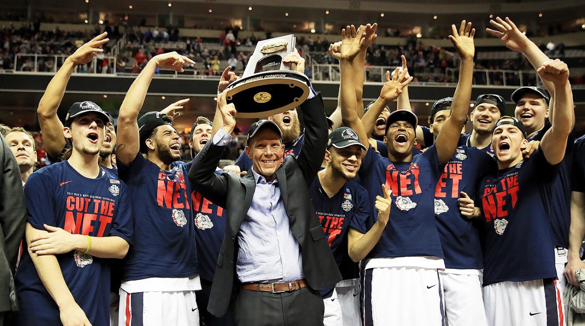 Gonzaga before Mark Few:
• Made the NCAA Tournament twice
• 0 Final Fours
• 6x WCC Regular season champs
• 2x WCC Tournament champs
• 1 sweet 16 appearance
• 1 Elite 8 appearance 
• 0 National Championship game appearances 
• 1 Consensus AA

Gonzaga under Mark Few:
•