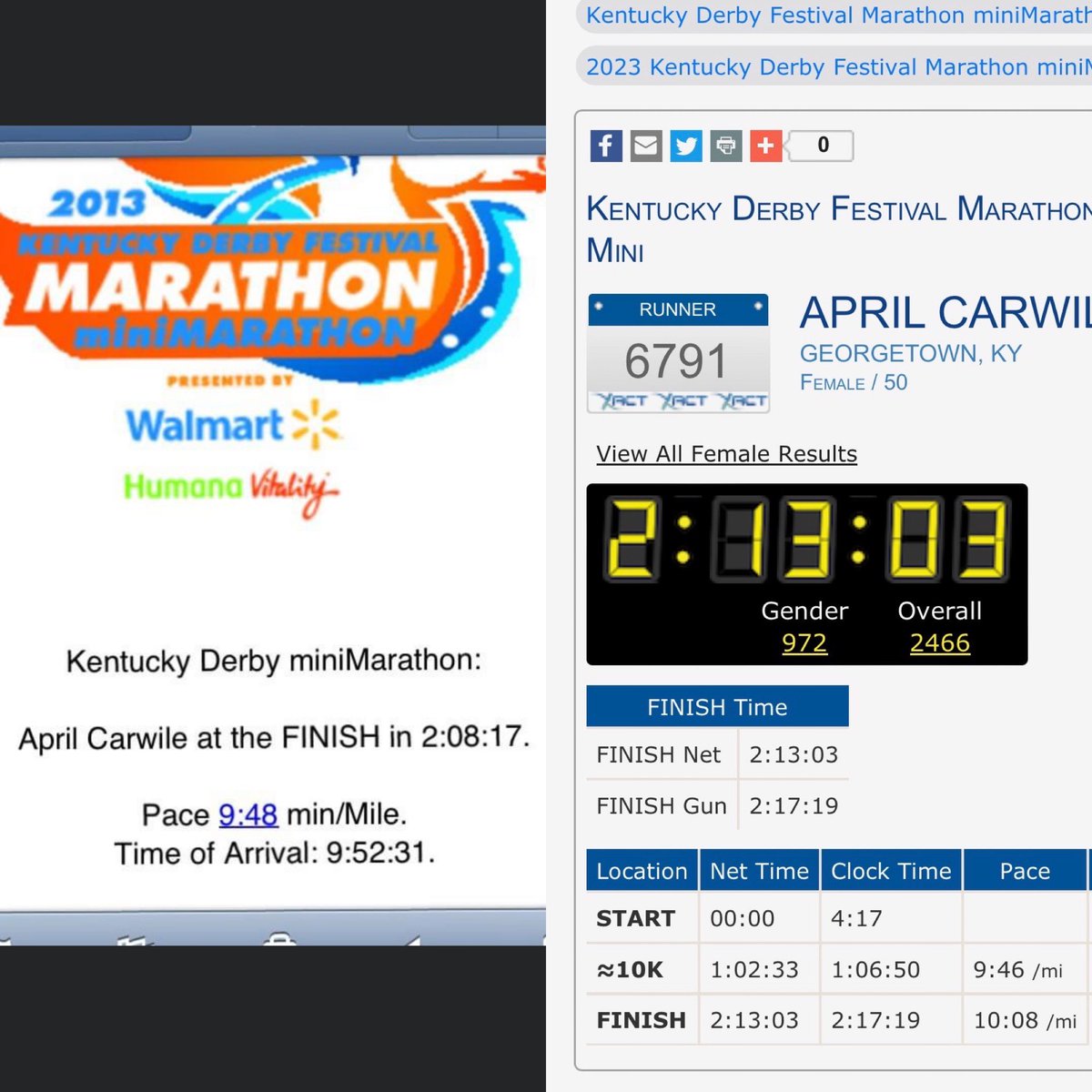 Carwile11's tweet photo. Closed out celebrating the big 50 this morning with a last minute decision to run the Derby half. Ran my first half marathon at Derby when I turned 40. #painistemporary #derbyhalf #shouldhavetrained #churchilldowns https://t.co/DtUzvmuukV