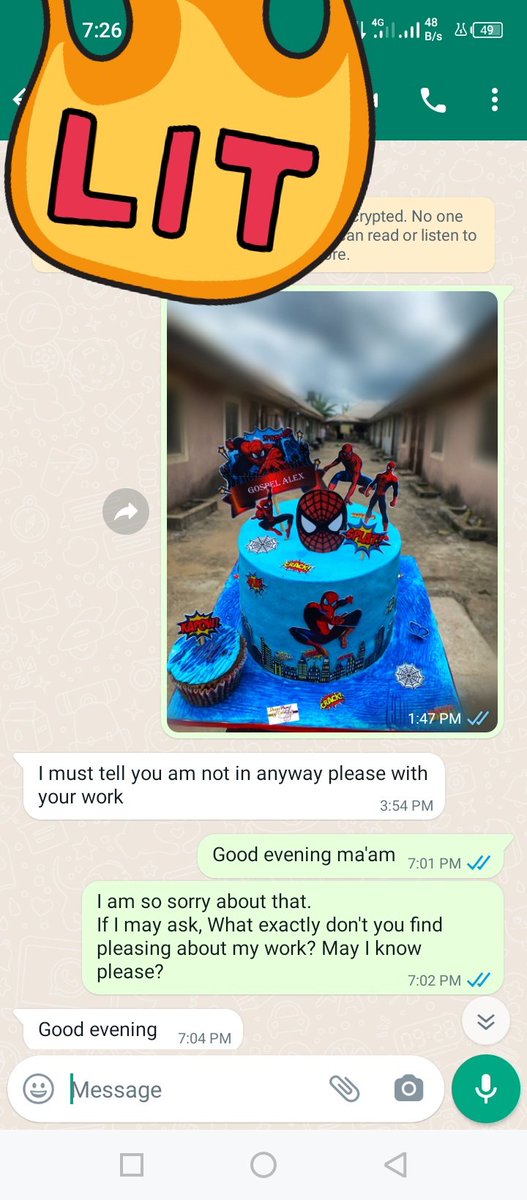 EvyChukwuemeka's tweet photo. Nothing I will not see in this business.. 
Satan, not too night abeg....

Apparently a friend of mine ordered a spiderman themed cake for someone and here is what the recipient is telling me In my DM https://t.co/s52s0gAdF1
