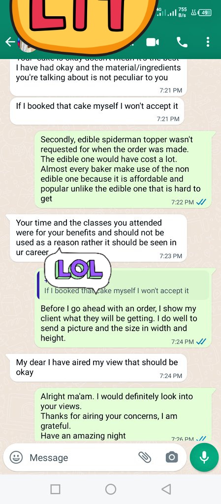 EvyChukwuemeka's tweet photo. Nothing I will not see in this business.. 
Satan, not too night abeg....

Apparently a friend of mine ordered a spiderman themed cake for someone and here is what the recipient is telling me In my DM https://t.co/s52s0gAdF1