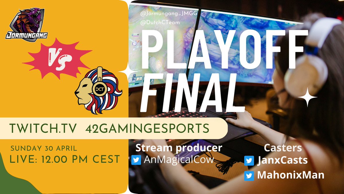 DutchCTeam's tweet photo. 🐲🆚🦁 Get ready to witness an epic battle between @Jormungang_JMGG and Dutch Community Team on April 30th at 12:00 CEST! Don't miss out on the action, grab some popcorn 🍿 and tune in to see who will come out on top and promote to @EliteSeriesLOL DIV2

https://t.co/N5YvUxqQkh https://t.co/4wJECyin0Z
