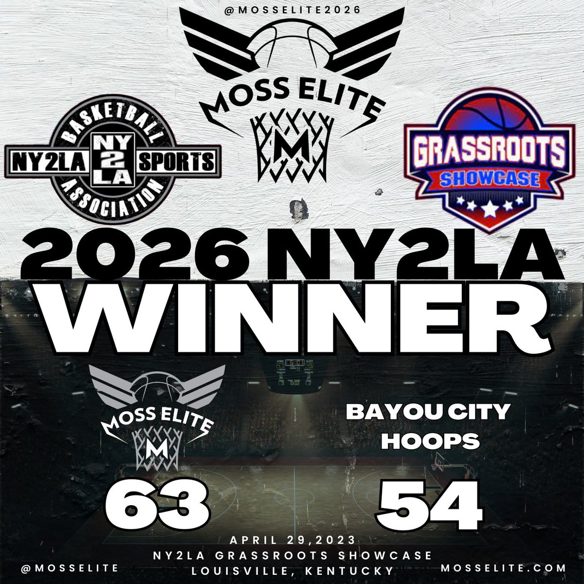NY2LA <a href="/MossElite2026/">NY2LA Moss Elite 2027</a> with their second win of the day at the Grassroots Showcase in Louisville KY #MossElite