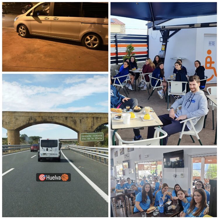 CBNavia's tweet photo. Tras una larga jornada de viaje ya han llegado a Huelva las junior, donde han tenido una ligera sesión para soltar piernas y preparar su debut mañana en el Cpto España #FEBJuniorF2023 
#OrgullodeCantera #AutoescuelaOccidente @LaMagayaNavia @FBPA_asturias https://t.co/bfbdk4Cvok