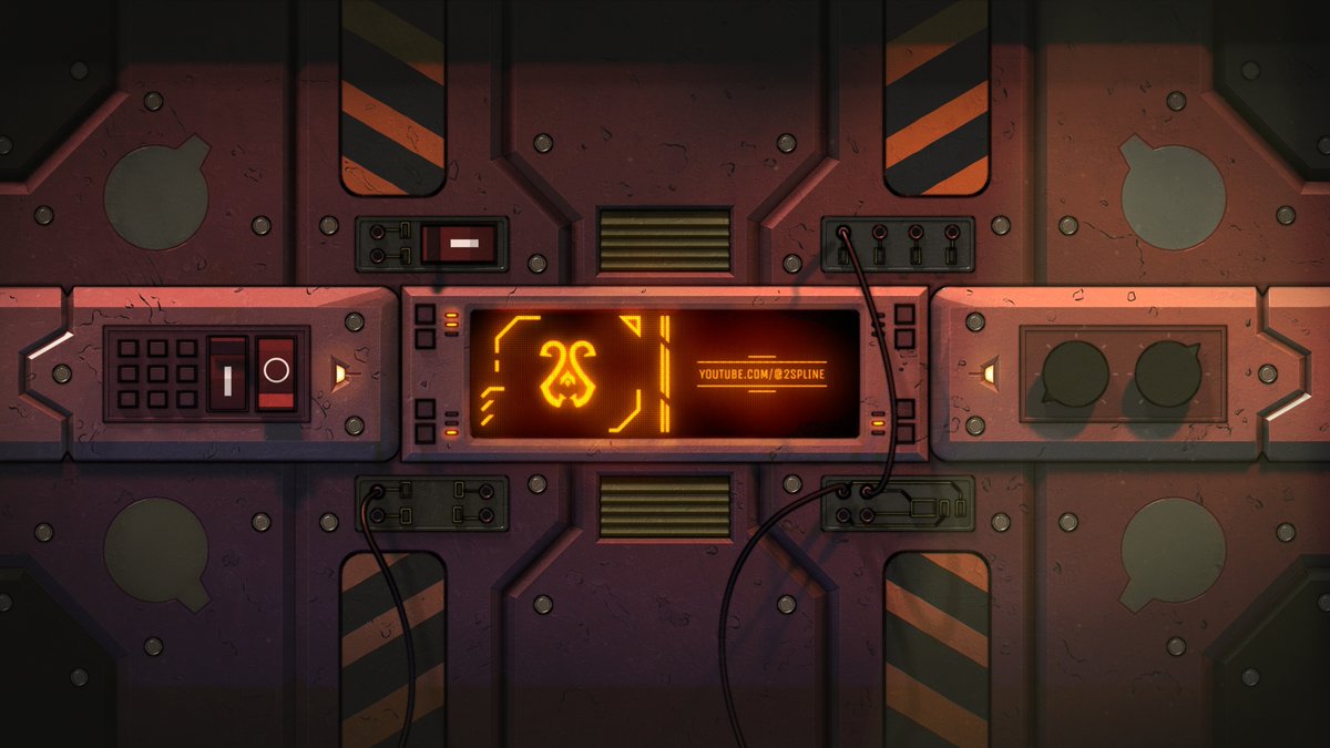 TwoSpline's tweet image. New banner for profiles, projection painted 3D for best of both worlds. Screen is a shader made to emulate a CRT. Made in #blender #b3d