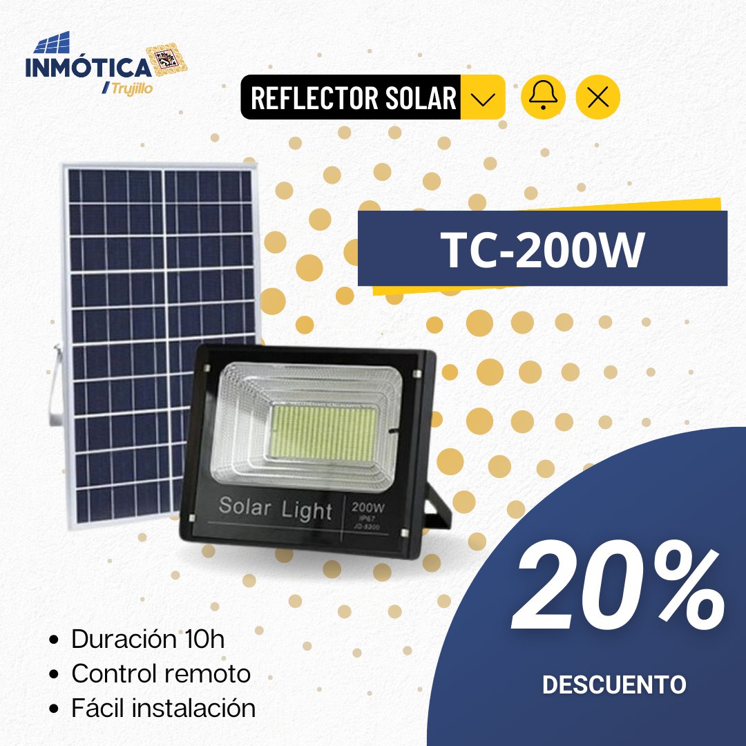 LM_Minchan's tweet photo. REFLECTOR SOLAR LED  100 / 200 / 300W
🪛  Incluye control remoto
🪛 Duración +10H
🪛 Protección IP65
Contáctanos.
📞https://t.co/p6MsKPO1Az
📞https://t.co/f4ndGaqU29
úbicanos.
🔵 Direciòn: Av. Perù 1419-Daniel Hoyle Trujillo
📍 Ubìcanos aquì 👉 https://t.co/ejalf96Od3 https://t.co/nsoELq4b13