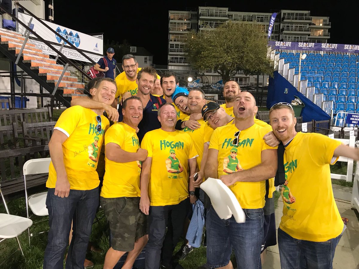 quenchbar's tweet photo. Planning this year’s #hoganday New county for our favourite @Hoges31 We shall be giving the same support when he does well and the same abuse if he drops a catch. Because we are pelicans! 🤣 @SussexCCC https://t.co/6rzyoY9wMt